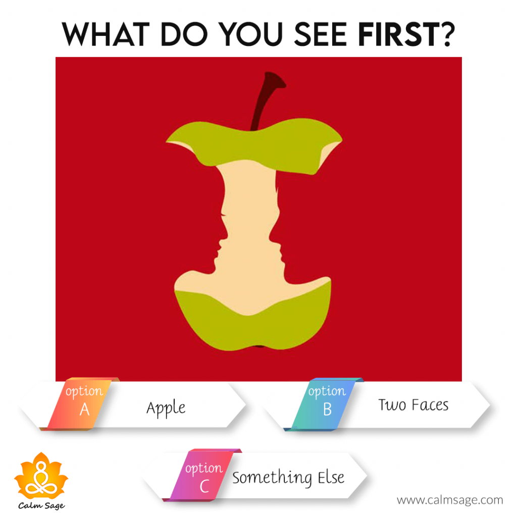 你第一个苹果看到了什么，两张脸还是别的什么